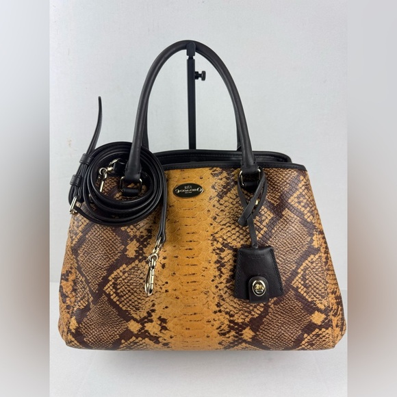 Coach Brown and Black Snake Print Handbag - Picture 1 of 17